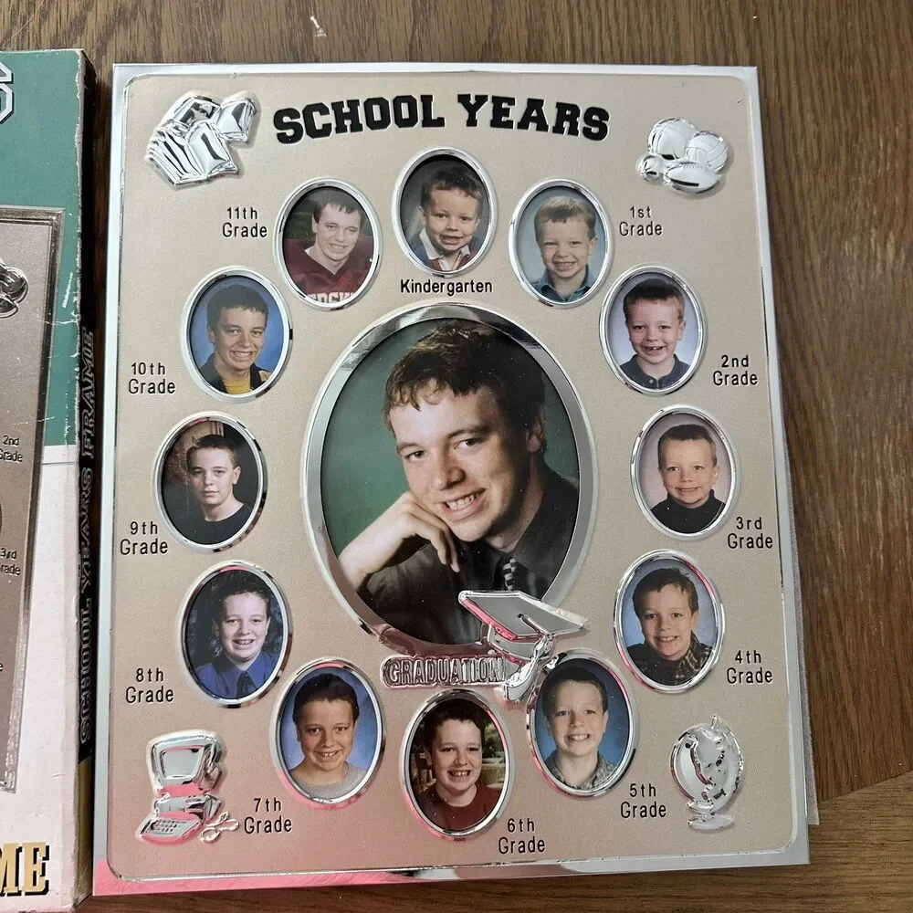 NEW School Years Silver Metal Frame | Photo K-12 | Modern Style 12 x 10 in
